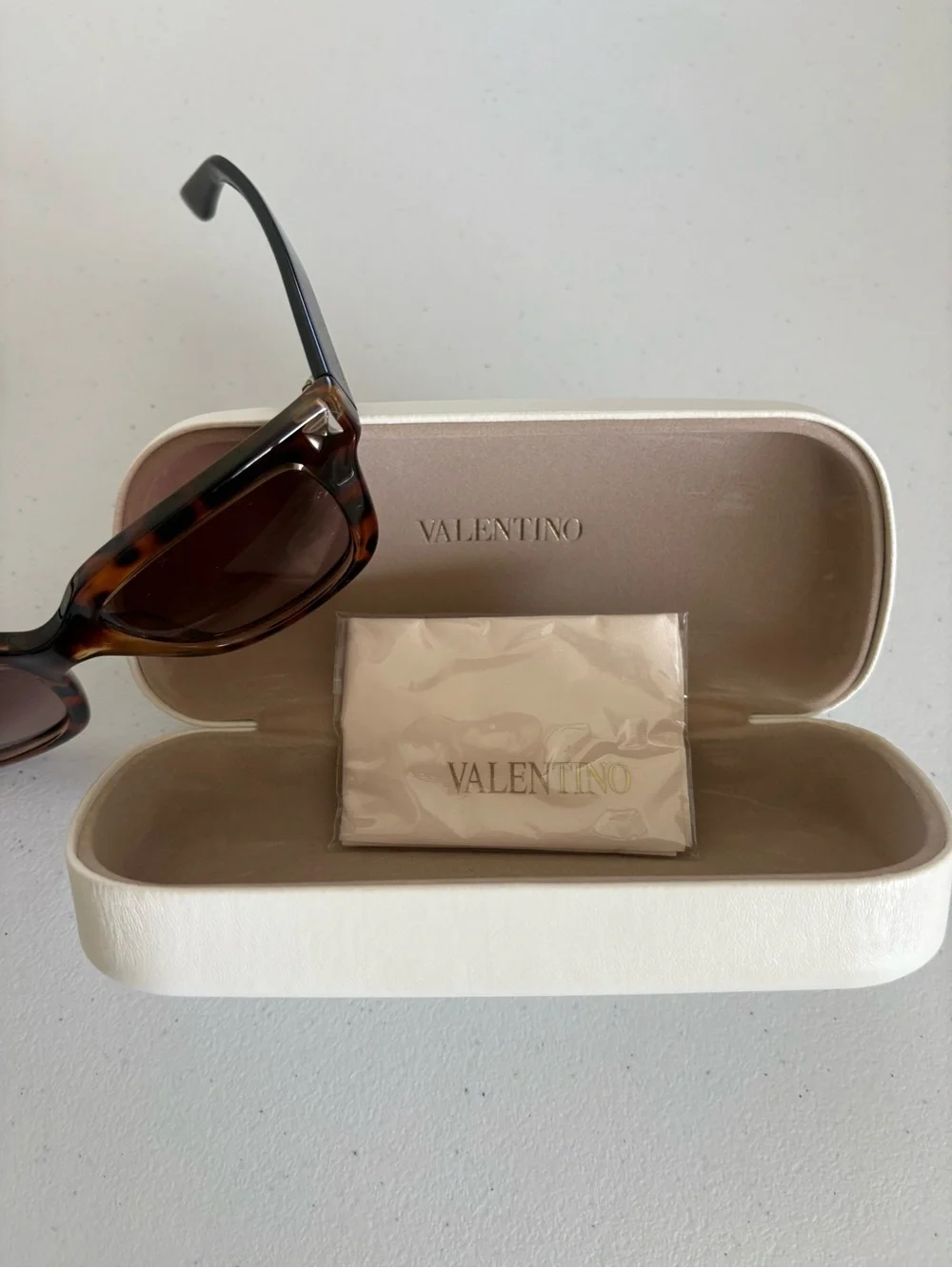 Valentino Tortoiseshell Acetate Sunglasses with Brown Lenses